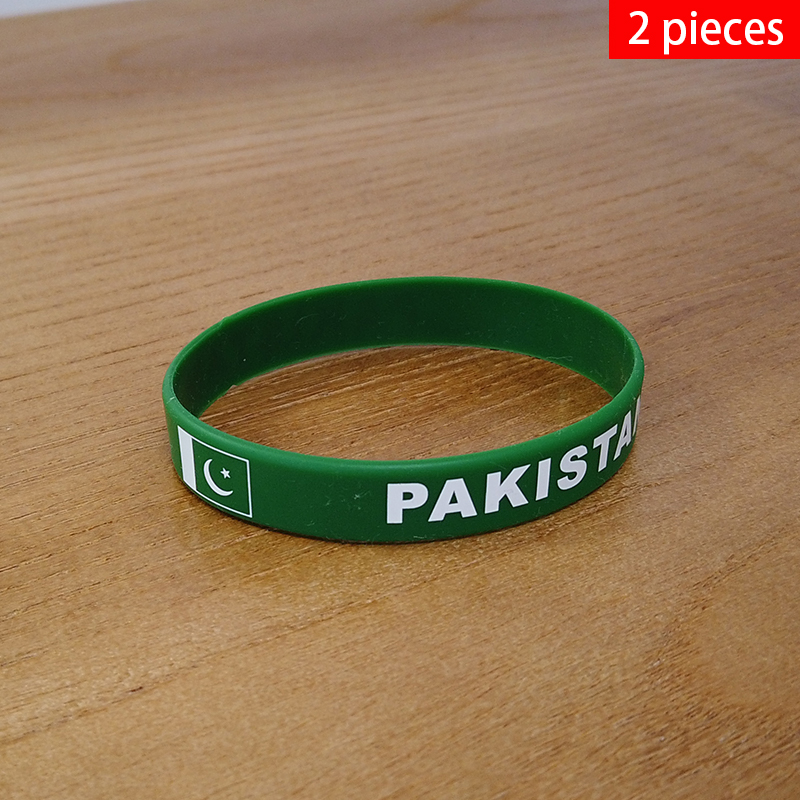 Men Accessories In Pakistan - 2pcs Pakistan National Flag Wristbands Sports