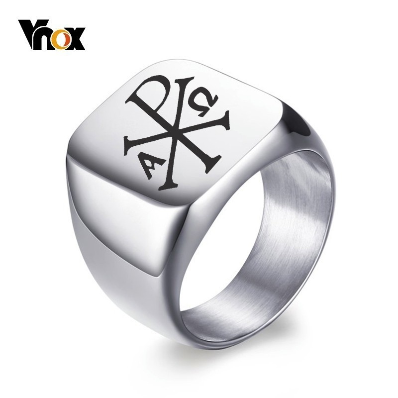 Signet Ring Men - Vnox Free Personalized Stamp Ring For