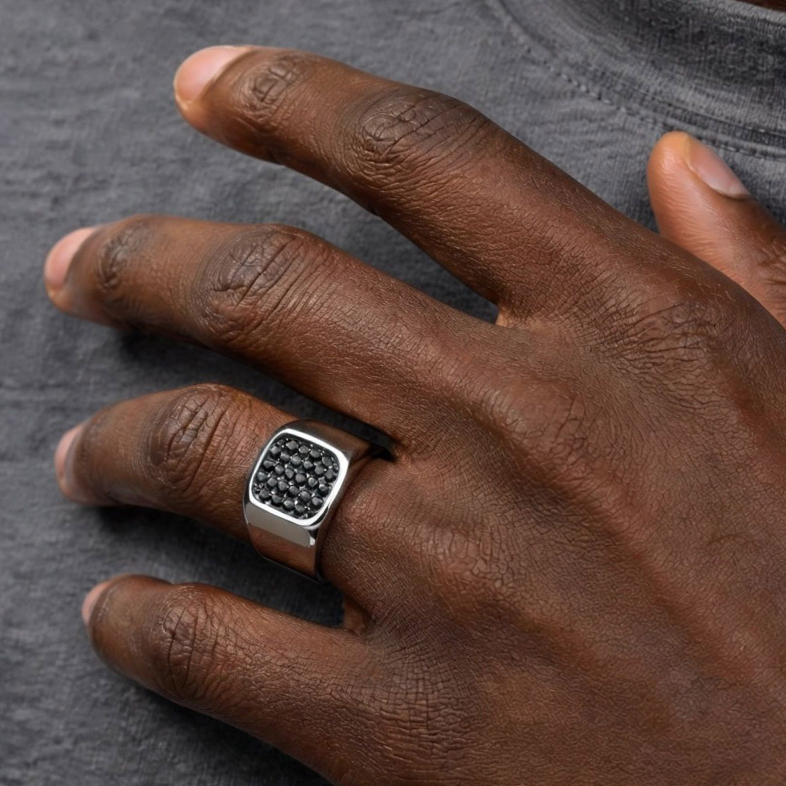 Signet Ring Men - Punk Stainless Steel Signet Ring for