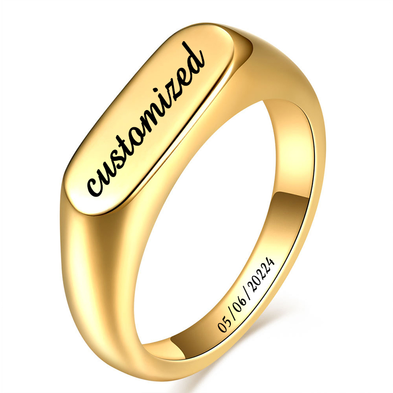 Customizable Stainless Steel S - Signet Ring Men recension och pris