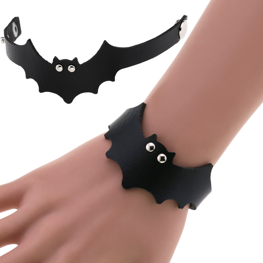Punk Black Bat PU Leather Brac - Men'S Accessories Trends 2025 recension och pris