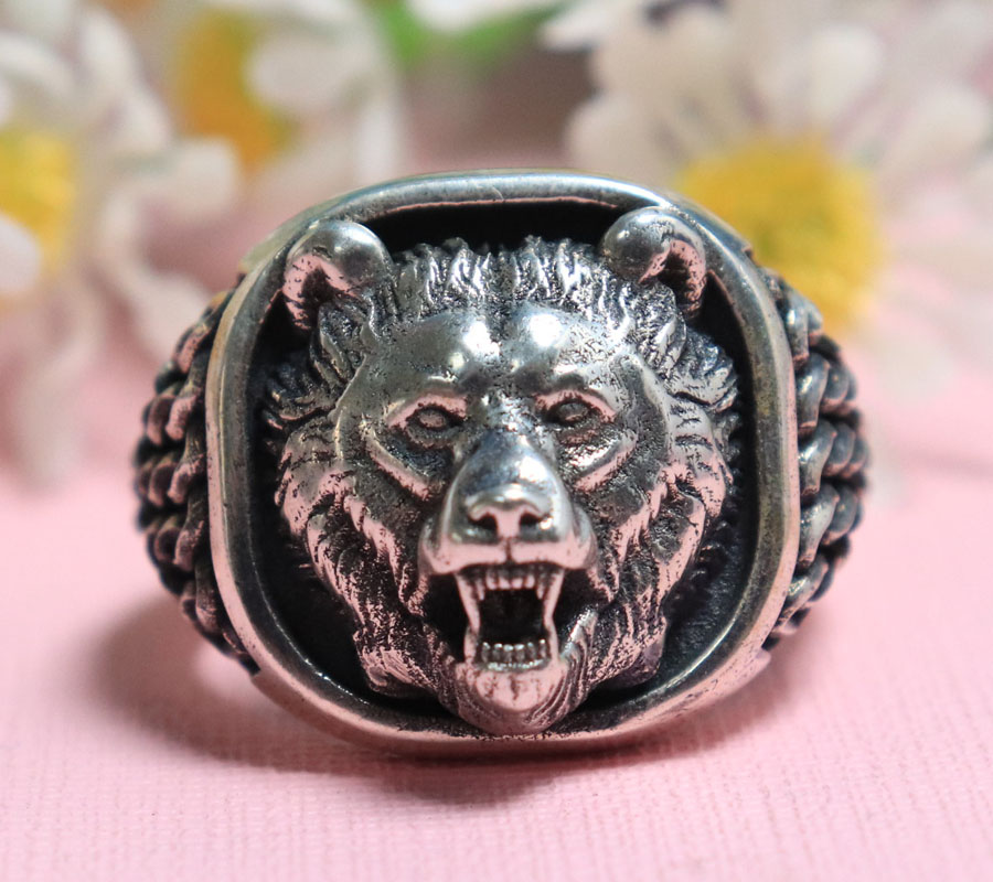 22g Viking Bear Head Nordic Or - Signet Ring Men recension och pris