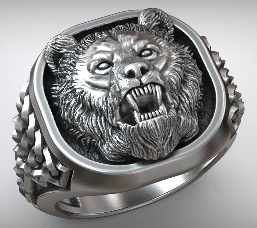 22g Viking Bear Head Nordic Or - Signet Ring Men recension och pris