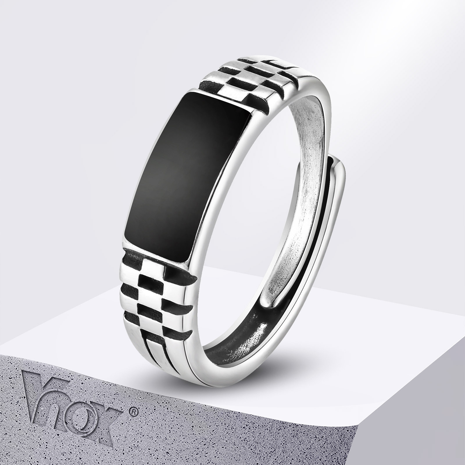 Vnox Mens Open Rings, Black En - Signet Ring Men recension och pris