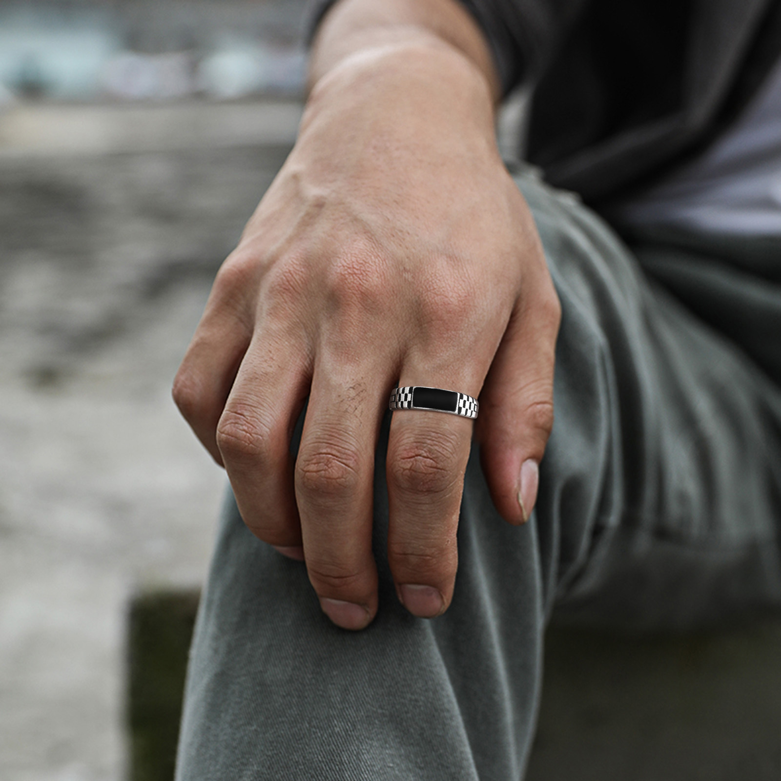 Vnox Mens Open Rings, Black En - Signet Ring Men recension och pris