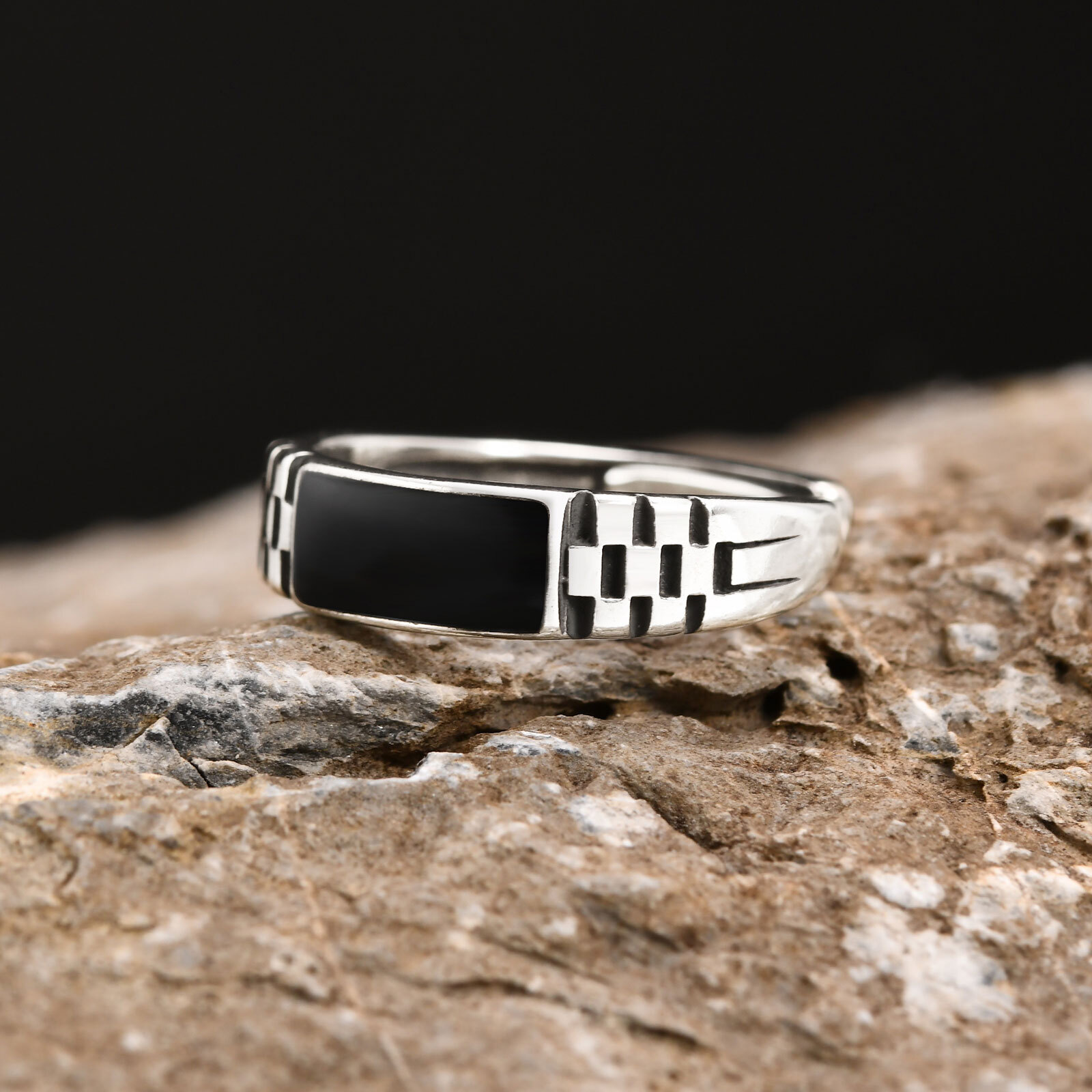 Vnox Mens Open Rings, Black En - Signet Ring Men recension och pris