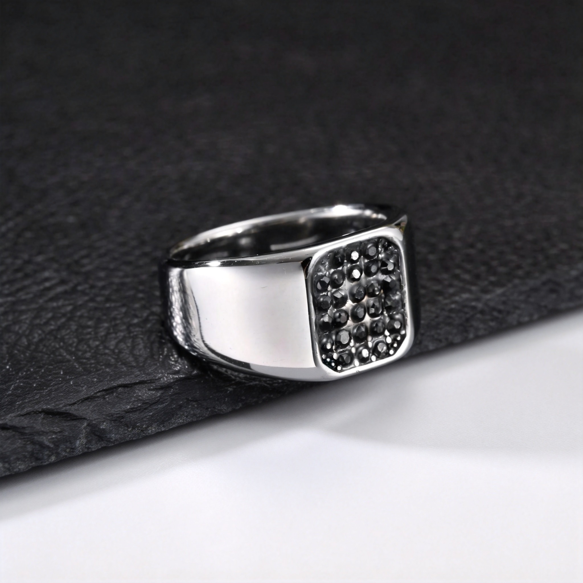 Punk Stainless Steel Signet Ri - Signet Ring Men recension och pris