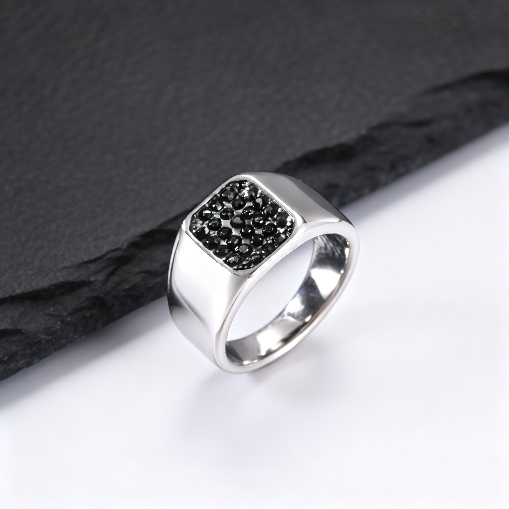 Punk Stainless Steel Signet Ri - Signet Ring Men recension och pris