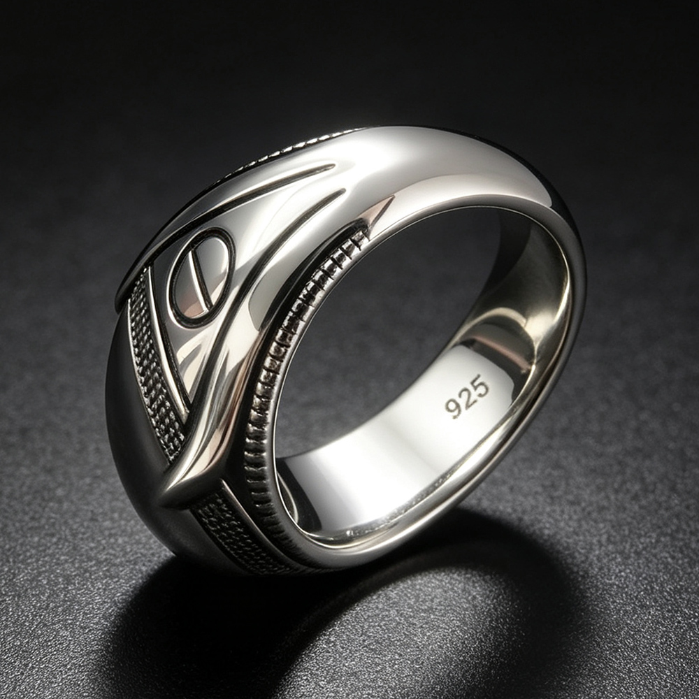 S925 Sterling Silver Agate Sig - Signet Ring Men recension och pris