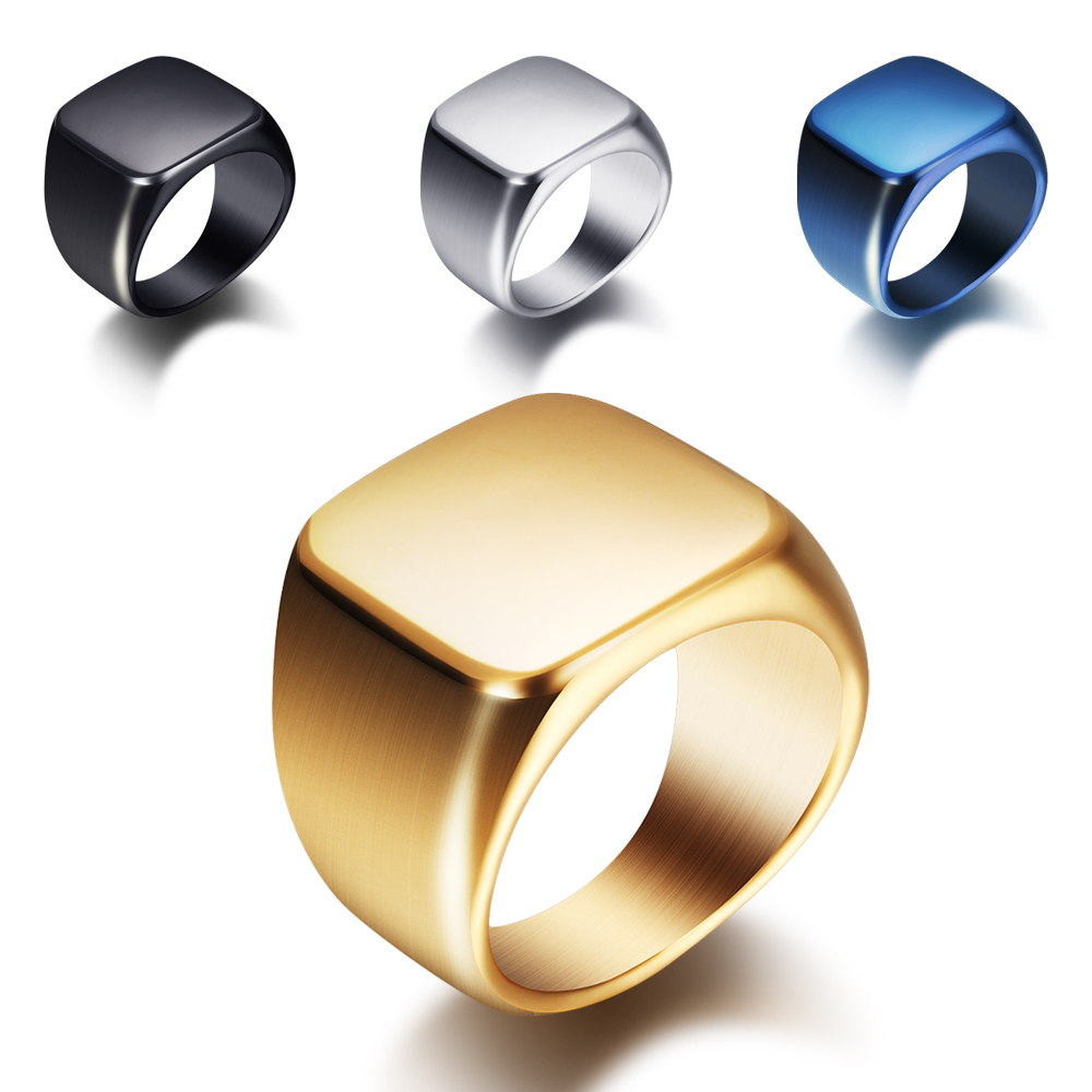 Free Engrave New Silver/Gold/B - Signet Ring Men recension och pris