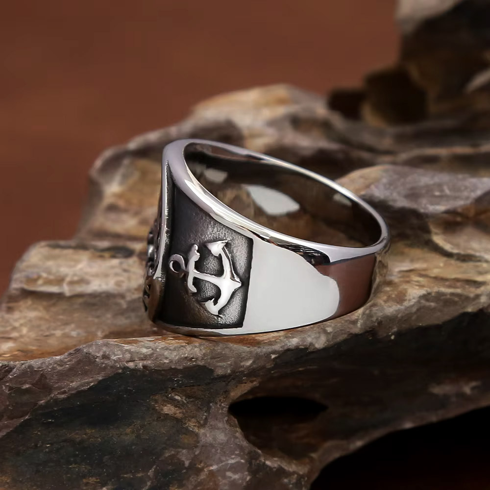 Vintage Nautical Nordic Sailbo - Signet Ring Men recension och pris