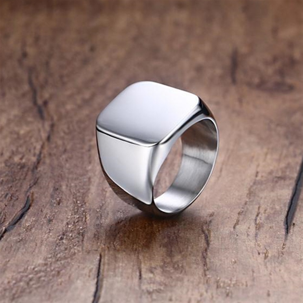 Fashion Men Black Smooth Stain - Signet Ring Men recension och pris